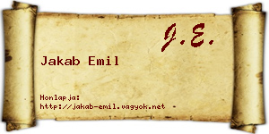 Jakab Emil névjegykártya